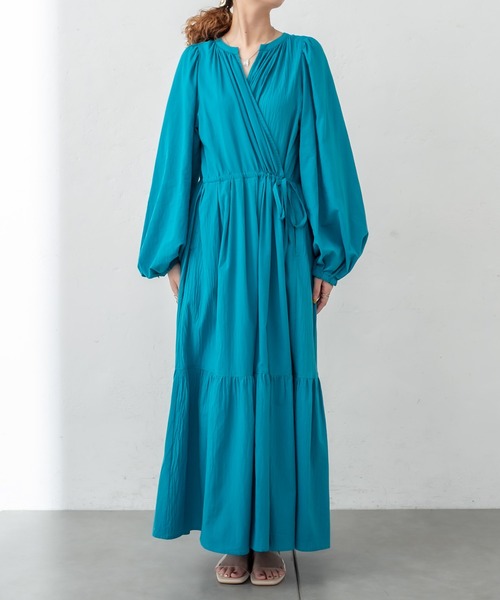 mystic（ミスティック）の「カシュクールティアードワンピース（ワンピース・レディース・オフホワイト/グリーン/バーガンディー・1/2）」の21枚目の写真