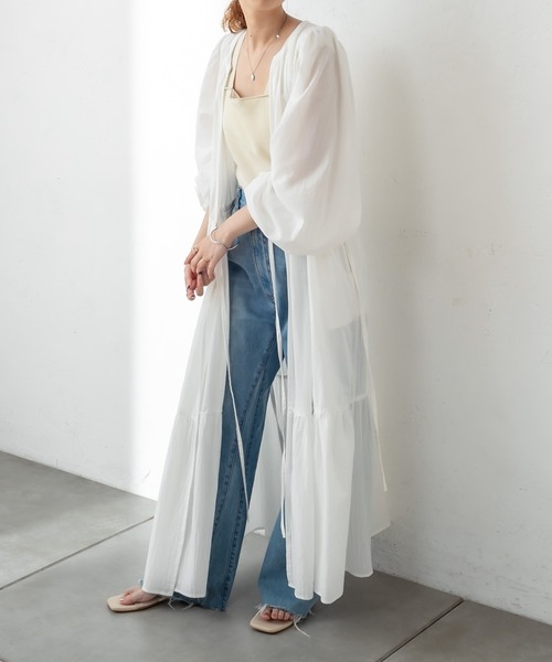 mystic（ミスティック）の「カシュクールティアードワンピース（ワンピース・レディース・オフホワイト/グリーン/バーガンディー・1/2）」の17枚目の写真