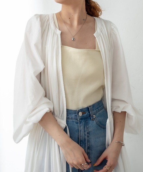 mystic（ミスティック）の「カシュクールティアードワンピース（ワンピース・レディース・オフホワイト/グリーン/バーガンディー・1/2）」の20枚目の写真