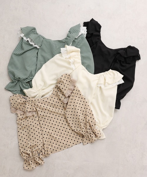 one after another NICE CLAUP（ワンアフターアナザーナイスクラップ）の「フリル衿アソートブラウス（シャツ/ブラウス・レディース・ブラック/アイボリー/ドット/チェック・FREE）」の16枚目の写真