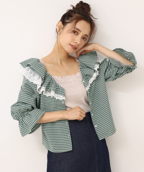 one after another NICE CLAUP（ワンアフターアナザーナイスクラップ）の「フリル衿アソートブラウス（シャツ/ブラウス・レディース・ブラック/アイボリー/ドット/チェック・FREE）」の22枚目の写真