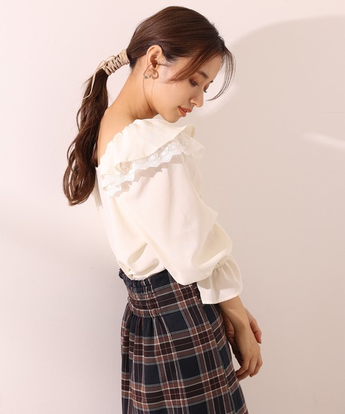 one after another NICE CLAUP（ワンアフターアナザーナイスクラップ）の「フリル衿アソートブラウス（シャツ/ブラウス・レディース・ブラック/アイボリー/ドット/チェック・FREE）」の14枚目の写真