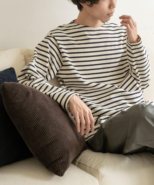 FORK&SPOON（フォークアンドスプーン）の「FORK&SPOON　ボートネックボーダー（Tシャツ/カットソー・メンズ・レッド系その他/ホワイト系その他/グレー系その他/ブルー系その他・3/5/4）」の2枚目の写真