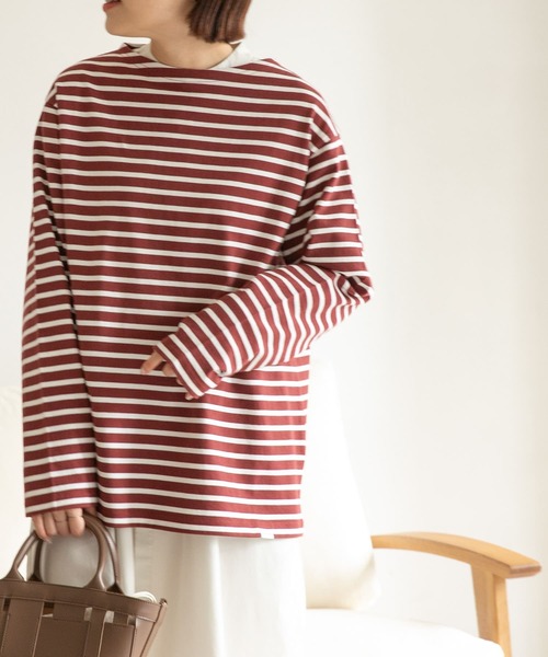 FORK&SPOON（フォークアンドスプーン）の「FORK&SPOON　ボートネックボーダー（Tシャツ/カットソー・メンズ・レッド系その他/ホワイト系その他/グレー系その他/ブルー系その他・3/5/4）」の21枚目の写真