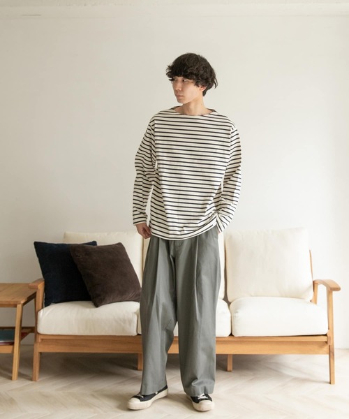 FORK&SPOON（フォークアンドスプーン）の「FORK&SPOON　ボートネックボーダー（Tシャツ/カットソー・メンズ・レッド系その他/ホワイト系その他/グレー系その他/ブルー系その他・3/5/4）」の10枚目の写真