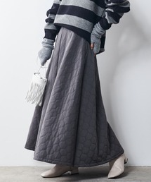 キルティングマキシフレアスカート <大きいサイズ有>シックスタイル