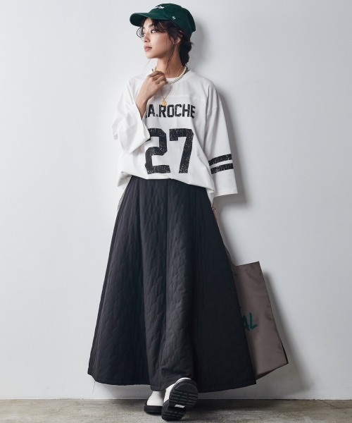 CHIC STYLE(シックスタイル)の「キルティングマキシフレアスカート <大きいサイズ有>シックスタイル (スカート・レディース・グレー/ブラック・4L/L/5L/LL/3L/6L/M)」の16枚目の写真