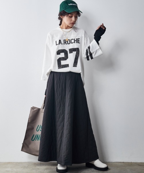 CHIC STYLE(シックスタイル)の「キルティングマキシフレアスカート <大きいサイズ有>シックスタイル (スカート・レディース・グレー/ブラック・4L/L/5L/LL/3L/6L/M)」の18枚目の写真