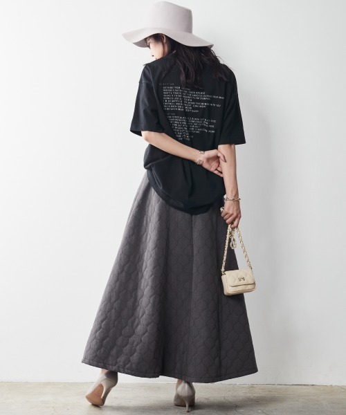 CHIC STYLE(シックスタイル)の「キルティングマキシフレアスカート <大きいサイズ有>シックスタイル (スカート・レディース・グレー/ブラック・4L/L/5L/LL/3L/6L/M)」の12枚目の写真