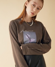 <新色追加>【VTA for MADEMOISELLE】フラワーフォトロングスリーブTシャツ
