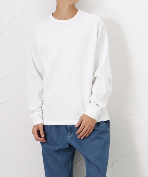 DISCUS（ディスカス）の「DISCUS ディスカス 無地ワッフルロングスリーブTシャツ（Tシャツ/カットソー・メンズ・ホワイト/ブラック/グレー/カーキ/ブルー・M/L/XL）」の2枚目の写真