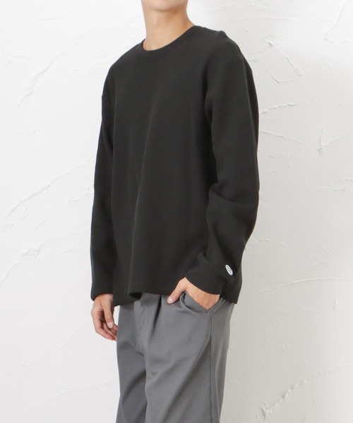 DISCUS（ディスカス）の「DISCUS ディスカス 無地ワッフルロングスリーブTシャツ（Tシャツ/カットソー・メンズ・ホワイト/ブラック/グレー/カーキ/ブルー・M/L/XL）」の18枚目の写真