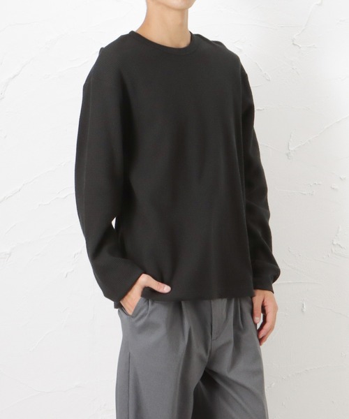 DISCUS（ディスカス）の「DISCUS ディスカス 無地ワッフルロングスリーブTシャツ（Tシャツ/カットソー・メンズ・ホワイト/ブラック/グレー/カーキ/ブルー・M/L/XL）」の15枚目の写真
