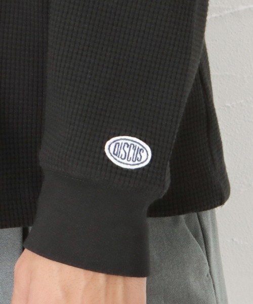 DISCUS（ディスカス）の「DISCUS ディスカス 無地ワッフルロングスリーブTシャツ（Tシャツ/カットソー・メンズ・ホワイト/ブラック/グレー/カーキ/ブルー・M/L/XL）」の16枚目の写真