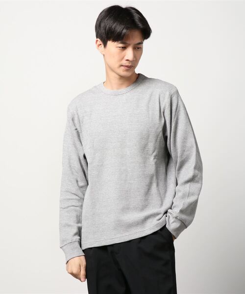 DISCUS（ディスカス）の「DISCUS ディスカス 無地ワッフルロングスリーブTシャツ（Tシャツ/カットソー・メンズ・ホワイト/ブラック/グレー/カーキ/ブルー・M/L/XL）」の11枚目の写真