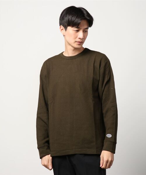 DISCUS（ディスカス）の「DISCUS ディスカス 無地ワッフルロングスリーブTシャツ（Tシャツ/カットソー・メンズ・ホワイト/ブラック/グレー/カーキ/ブルー・M/L/XL）」の13枚目の写真