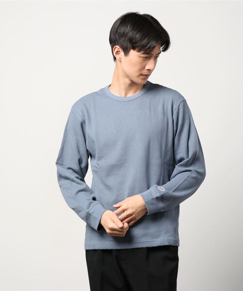 DISCUS（ディスカス）の「DISCUS ディスカス 無地ワッフルロングスリーブTシャツ（Tシャツ/カットソー・メンズ・ホワイト/ブラック/グレー/カーキ/ブルー・M/L/XL）」の10枚目の写真