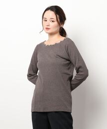 Samansa Mos2 | 配色メローリブカットソー(Tシャツ/カットソー)