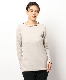 Samansa Mos2 | 配色メローリブカットソー(Tシャツ/カットソー)