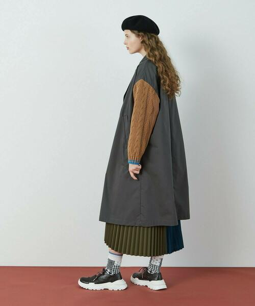 FRAPBOIS（フラボア）の「ケーブルチェスター コート（その他アウター・レディース・グレイッシュベージュ/チャコールグレー・1/2）」の14枚目の写真