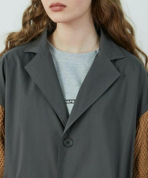 FRAPBOIS（フラボア）の「ケーブルチェスター コート（その他アウター・レディース・グレイッシュベージュ/チャコールグレー・1/2）」の16枚目の写真