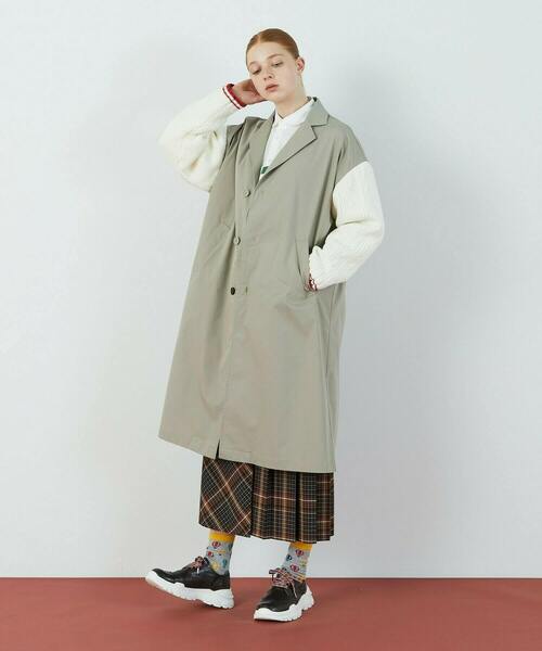 FRAPBOIS（フラボア）の「ケーブルチェスター コート（その他アウター・レディース・グレイッシュベージュ/チャコールグレー・1/2）」の10枚目の写真