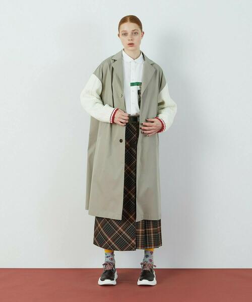 FRAPBOIS（フラボア）の「ケーブルチェスター コート（その他アウター・レディース・グレイッシュベージュ/チャコールグレー・1/2）」の11枚目の写真
