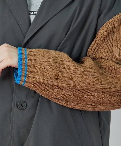 FRAPBOIS（フラボア）の「ケーブルチェスター コート（その他アウター・レディース・グレイッシュベージュ/チャコールグレー・1/2）」の21枚目の写真