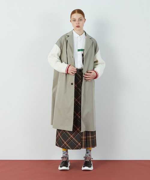 FRAPBOIS（フラボア）の「ケーブルチェスター コート（その他アウター・レディース・グレイッシュベージュ/チャコールグレー・1/2）」の20枚目の写真