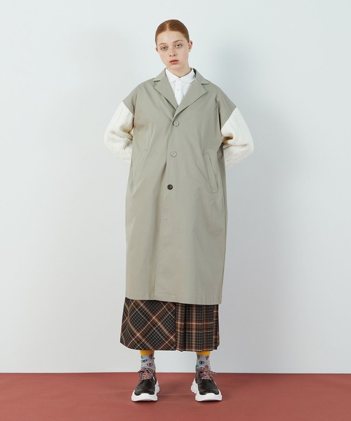 FRAPBOIS（フラボア）の「ケーブルチェスター コート（その他アウター・レディース・グレイッシュベージュ/チャコールグレー・1/2）」の22枚目の写真