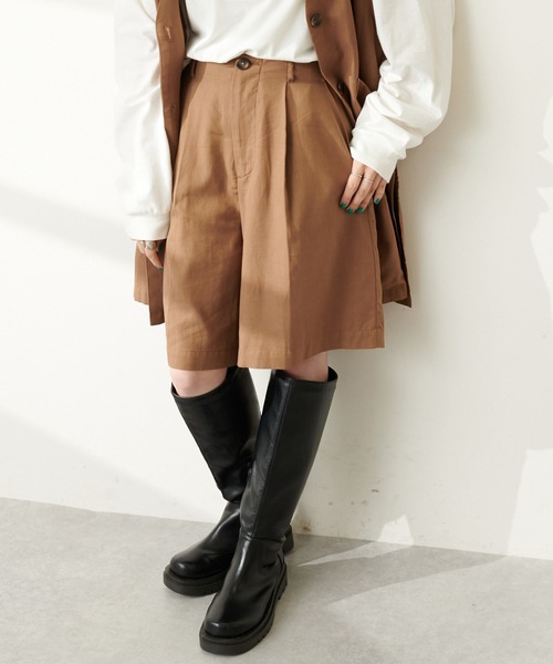 DISCOAT（ディスコート）の「セットアップタックショートパンツ（その他パンツ・レディース・ブラック/モカ/グレイッシュベージュ・FREE）」の3枚目の写真