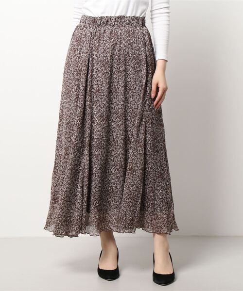 Samansa Mos2 blue（サマンサモスモスブルー）の「花柄楊柳スカート（スカート・レディース・グリーン/ブラック/ブラウン・ﾌﾘ-）」の7枚目の写真