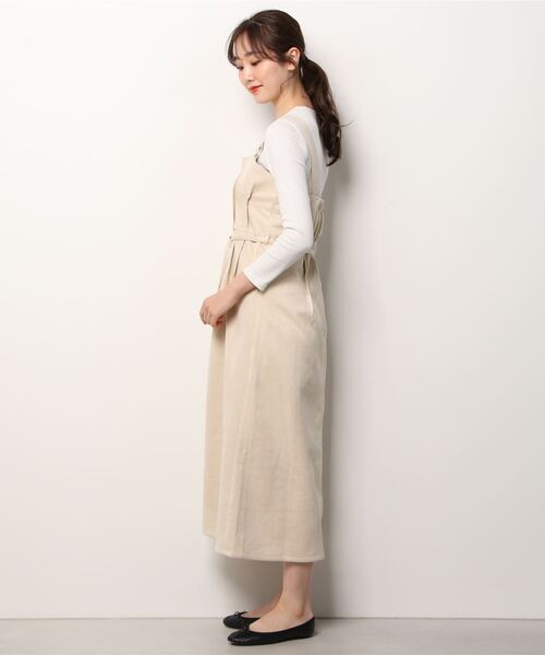 Per sist ence（パーシエンス）の「Per sist ence/パーシエンス　 ポンチスウェード タック入りジャンパースカート（ジャンパースカート・レディース・ブラウン/アイボリー/グレイッシュベージュ・FREE）」の4枚目の写真