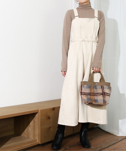 Per sist ence（パーシエンス）の「Per sist ence/パーシエンス　 ポンチスウェード タック入りジャンパースカート（ジャンパースカート・レディース・ブラウン/アイボリー/グレイッシュベージュ・FREE）」の19枚目の写真