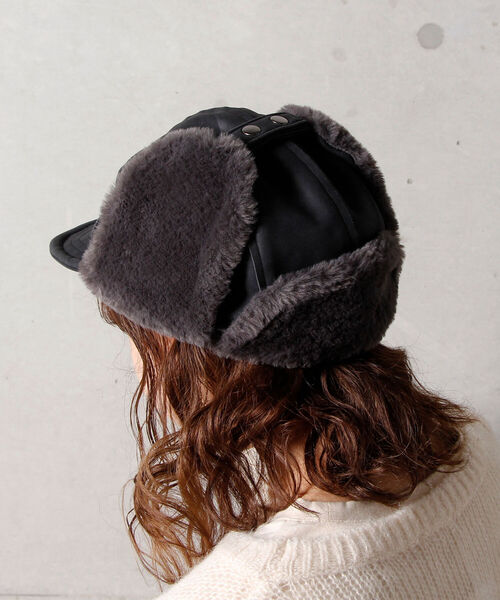 SUBLIME（サブライム）の「【SUBLiME/サブライム】PUフライトキャップ　＃SB213-0207（キャップ・レディース・ベージュ/ブラック・FREE）」の6枚目の写真