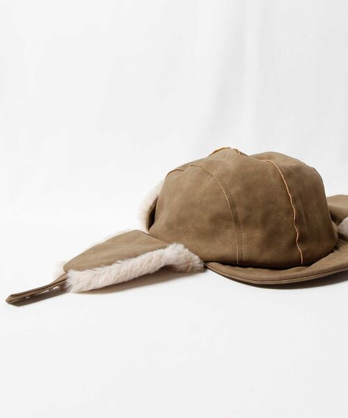 SUBLIME（サブライム）の「【SUBLiME/サブライム】PUフライトキャップ　＃SB213-0207（キャップ・レディース・ベージュ/ブラック・FREE）」の3枚目の写真