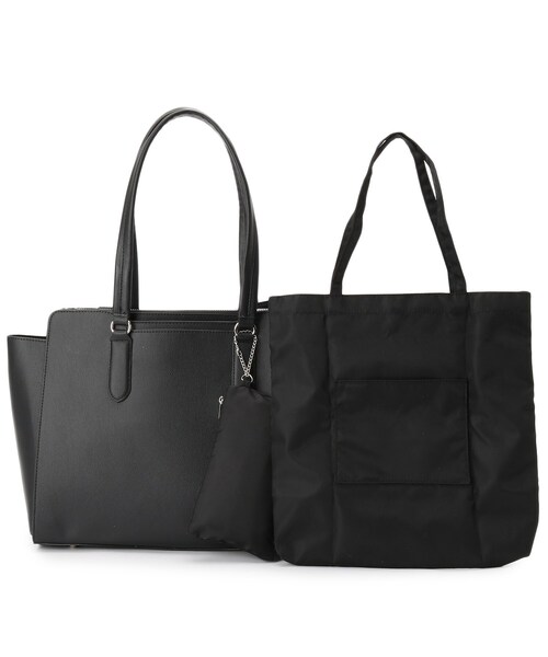 SHOO・LA・RUE（シューラルー）の「◆【フォーマル/入卒/抗菌】ビッグトート（トートバッグ・レディース・ブラック/サンドベージュ/ブラック系7/ナチュラル・00）」の3枚目の写真