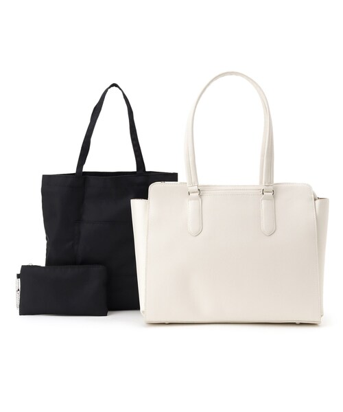 SHOO・LA・RUE（シューラルー）の「◆【フォーマル/入卒/抗菌】ビッグトート（トートバッグ・レディース・ブラック/サンドベージュ/ブラック系7/ナチュラル・00）」の8枚目の写真