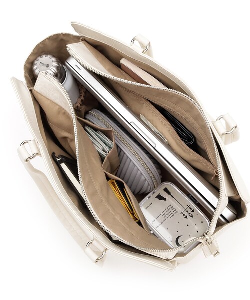 SHOO・LA・RUE（シューラルー）の「◆【フォーマル/入卒/抗菌】ビッグトート（トートバッグ・レディース・ブラック/サンドベージュ/ブラック系7/ナチュラル・00）」の12枚目の写真