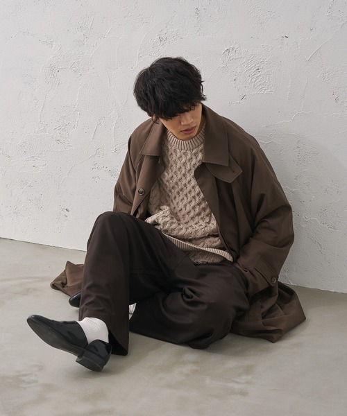 epnok（エプノック）の「2WAYステンカラーコート（ステンカラーコート・メンズ・モカ/グレイッシュブルー・SMALL/MEDIUM/LARGE）」の17枚目の写真