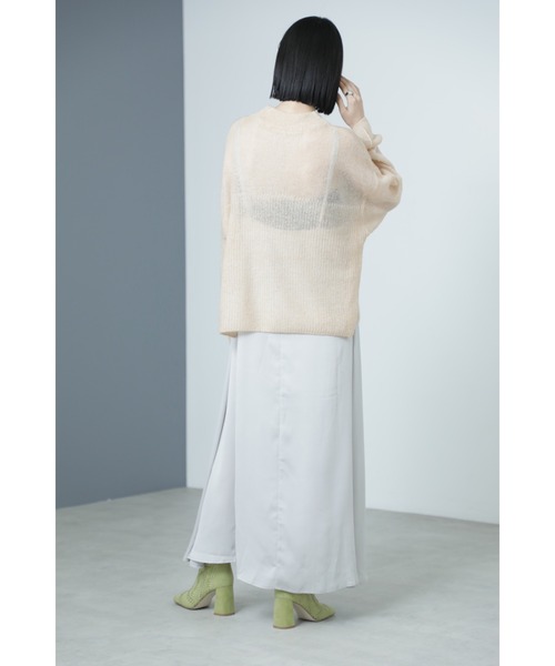 Mirror Mirror on the wall（ミラーミラー）の「4wayシアーニット&スリップドレスセット（ワンピース・レディース・ベージュ/グレー・ONE SIZE）」の8枚目の写真