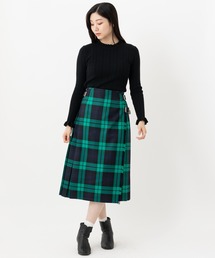 O'NEIL of DUBLIN（オニールオブダブリン）の「O'NEIL OF DUBLIN オニールオブダブリン ウーステッドウール100％スカート STANDARD 77cm Wワイドベルト（スカート）」