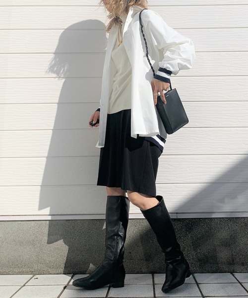 Q（キュー）の「リブタートルネック（Tシャツ/カットソー・レディース・アイボリー/ベージュ/ライトグレー・MEDIUM）」の9枚目の写真