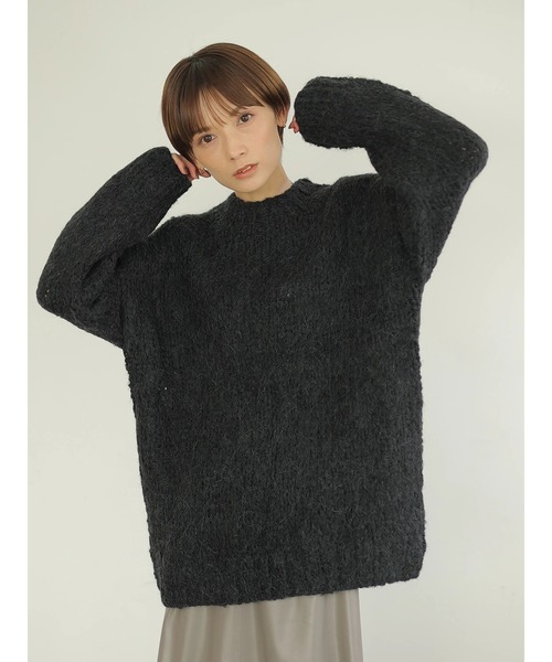 rem closet（レムクローゼット）の「ウールブレンドクルーネックニット（ニット/セーター・レディース・ダークグリーン/ブラック・S）」の19枚目の写真