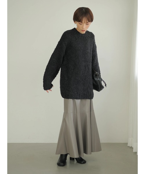 rem closet（レムクローゼット）の「ウールブレンドクルーネックニット（ニット/セーター・レディース・ダークグリーン/ブラック・S）」の15枚目の写真