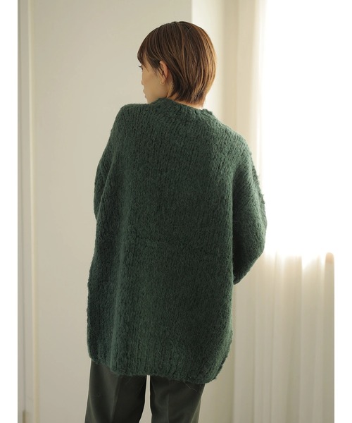 rem closet（レムクローゼット）の「ウールブレンドクルーネックニット（ニット/セーター・レディース・ダークグリーン/ブラック・S）」の11枚目の写真