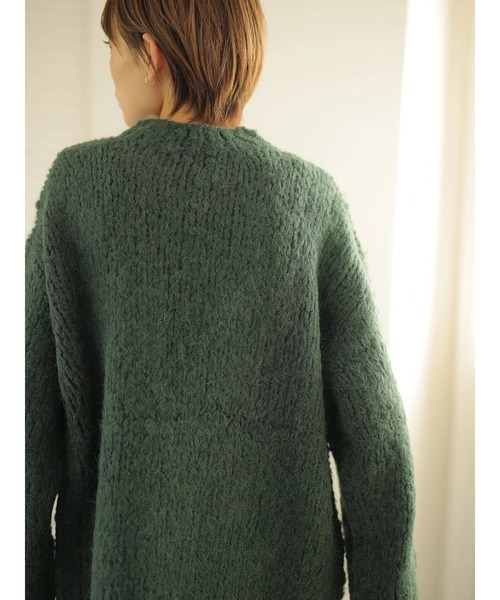 rem closet（レムクローゼット）の「ウールブレンドクルーネックニット（ニット/セーター・レディース・ダークグリーン/ブラック・S）」の17枚目の写真