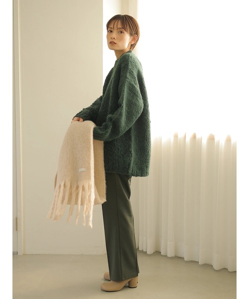 rem closet（レムクローゼット）の「ウールブレンドクルーネックニット（ニット/セーター・レディース・ダークグリーン/ブラック・S）」の12枚目の写真