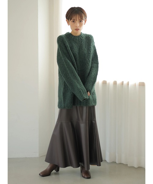 rem closet（レムクローゼット）の「ウールブレンドクルーネックニット（ニット/セーター・レディース・ダークグリーン/ブラック・S）」の18枚目の写真