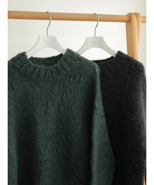 rem closet（レムクローゼット）の「ウールブレンドクルーネックニット（ニット/セーター・レディース・ダークグリーン/ブラック・S）」の8枚目の写真